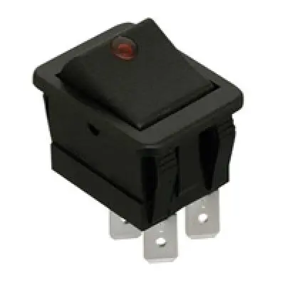 Switches Switch Rocker Dpst Quick Connect 20A Red 1
