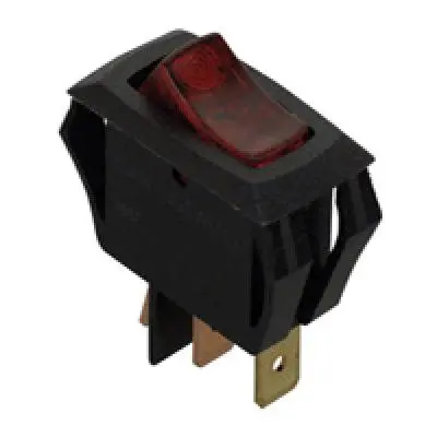 Switches Switch Rocker Spst Quick Connect 15A Red 1