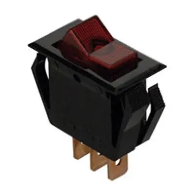 Switches Switch Rocker Spst Quick Connect 15A Red 1