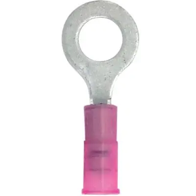 Terminals - Crimp Ring Nyl Red 22-18 1/4Inch S 100Pk 1