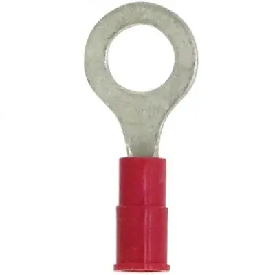 Terminals - Crimp Ring Pvc Red 22-18 1/4Inch  S 100Pk 1