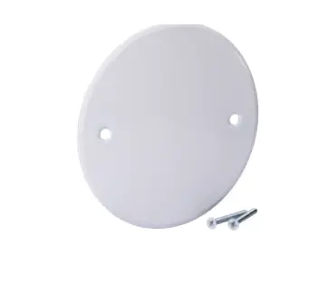 5" Steel Cover Plate With 3-1/2" Screw Separation, Baked White Enamel 1