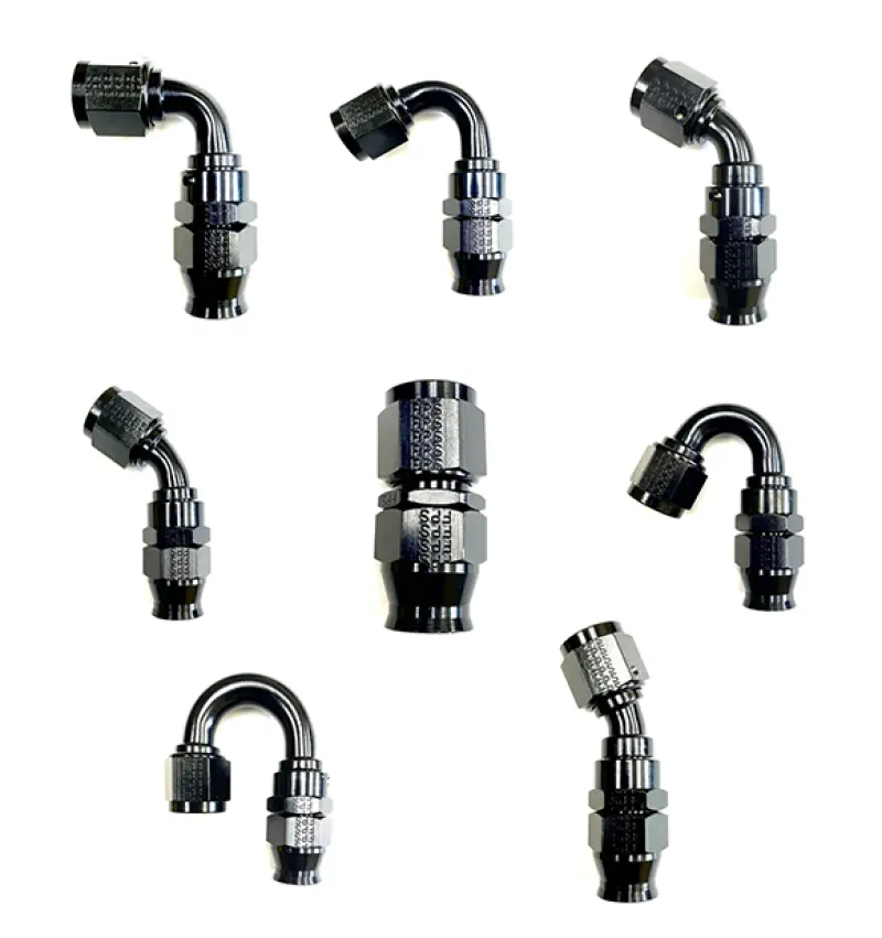 Fragola -6An Real Street 180° Hose End – Black Anodized, Designed For Ptfe Braided Hose 1