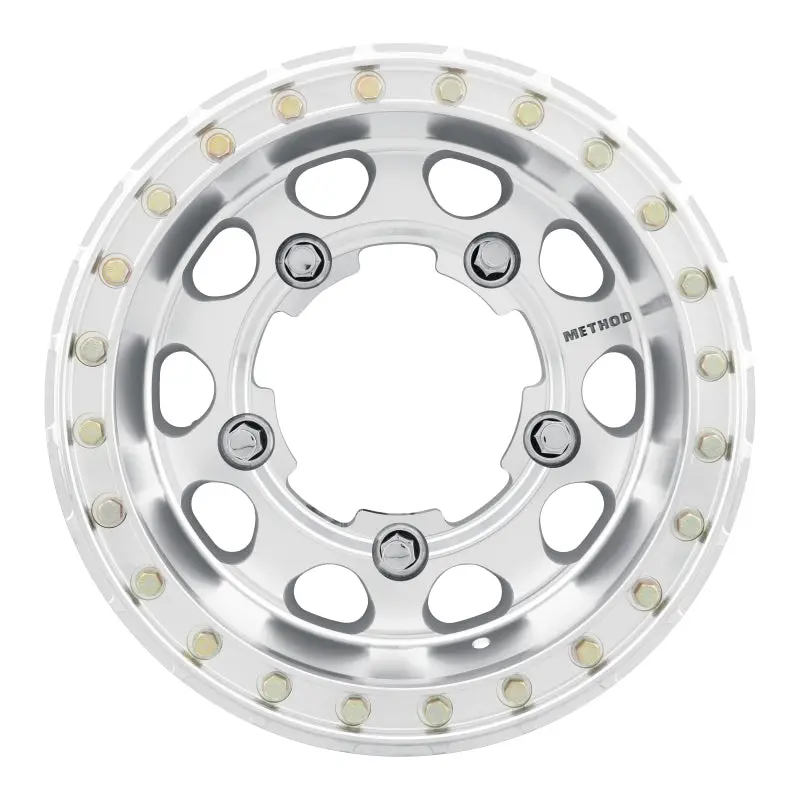 Method Mr103 Buggy Beadlock Wheel: 15X4.5In, -25Mm Offset, 5X205Mm Bolt Pattern, 160Mm Centerbore, Raw Machined Finish 1