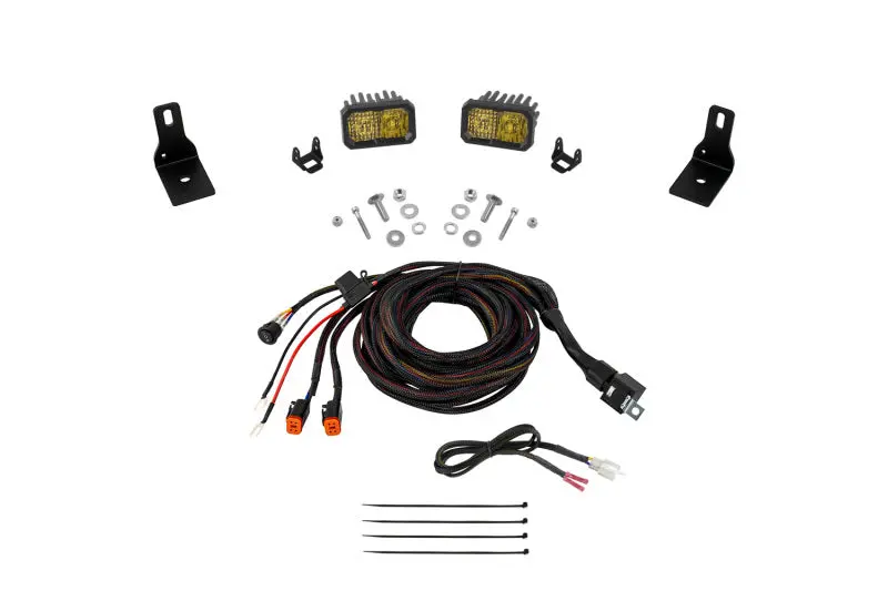 Diode Dynamics 2022+ Ford Maverick, C2 Sport Stage Series Ditch Light Kit Yellow Combo 1