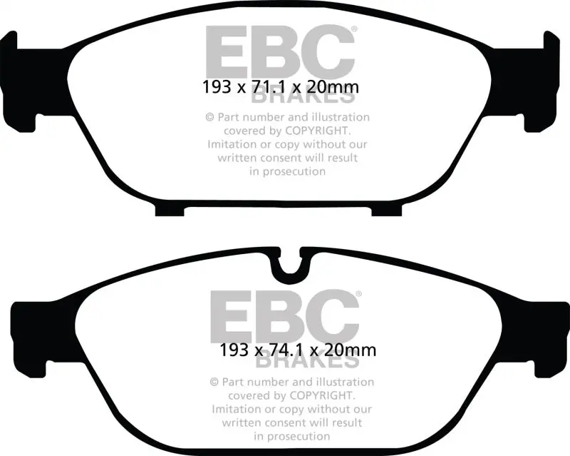 Ebc Redstuff Front Brake Pads For 2012–2016 Audi A6 Quattro 3.0L Supercharged 1