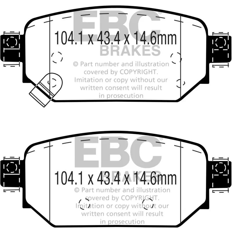 Ebc 2017+ Mazda 3 2.0L Yellowstuff Rear Brake Pads 1