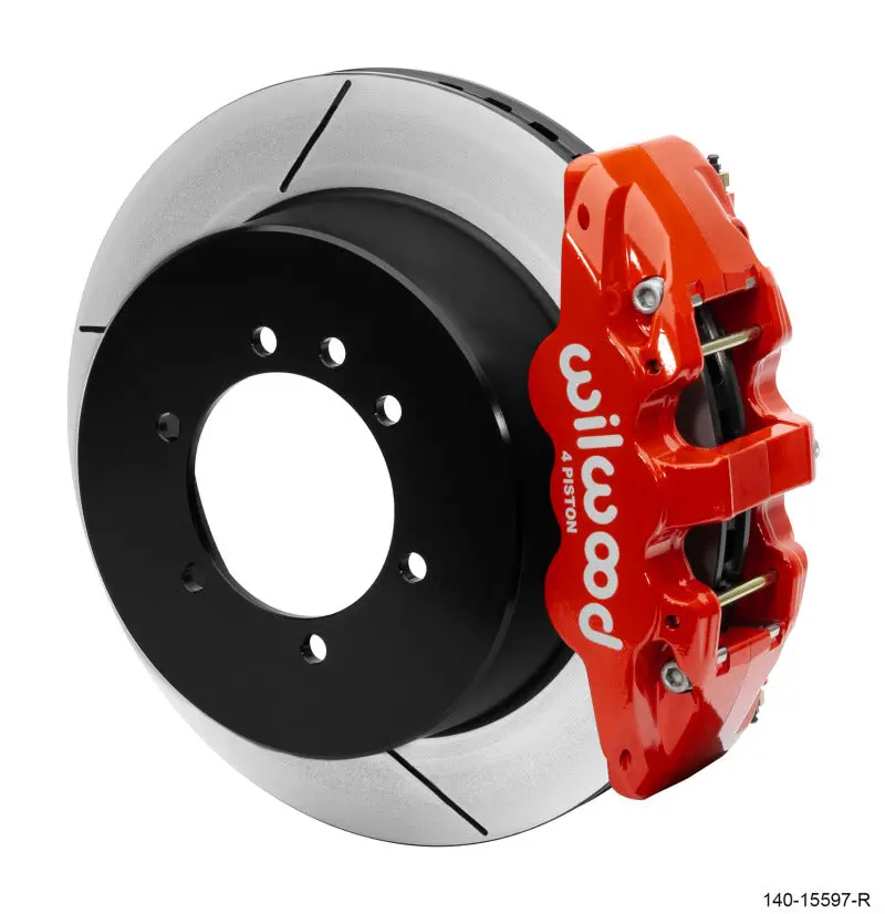 Wilwood Aero4 Rear Brake Kit For Nissan Patrol Y61 (1997–2018) – 14.25" Rotors, Red Calipers, Includes Lines 1