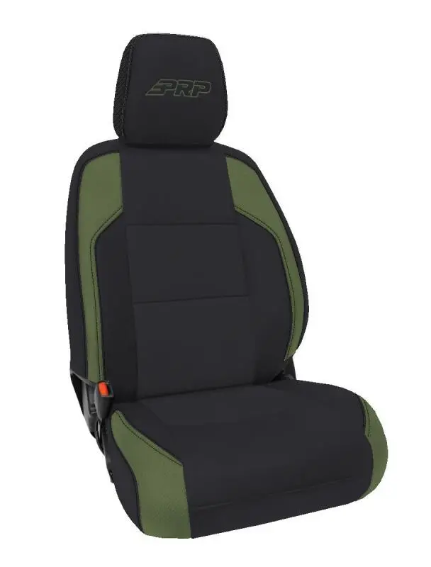 Prp Front Seat Covers For 2016–2023 Toyota Tacoma – Black/Olive Green, Pair 1