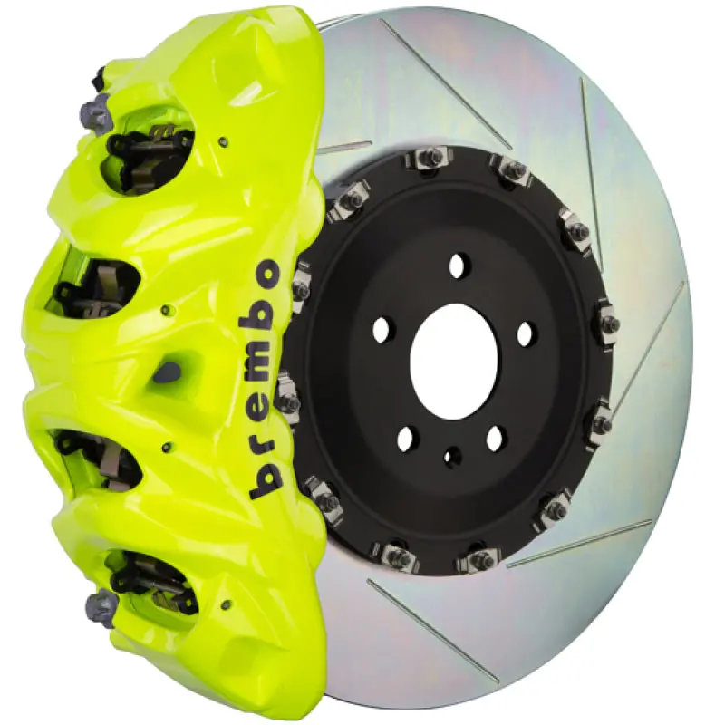 Brembo Gt Big Brake Kit – Front, 6-Piston Calipers, 405×34Mm Slotted 2-Piece Rotors – 2016–2022 Mercedes-Benz Glc-Class, Fluorescent Yellow 1