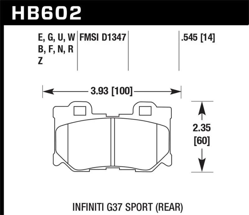 Hawk Performance Ceramic Rear Brake Pads For Infiniti G37 Sport 1
