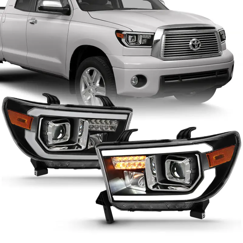 Anzo Led Projector Light Bar For 2007–2014 Toyota Tundra – Black Housing With Amber High Beam (Halogen-Compatible) 1