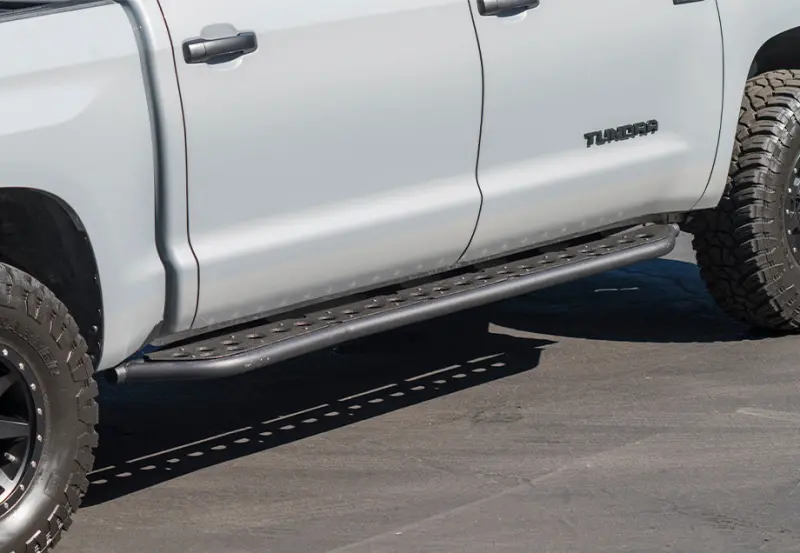 Cali Raised Rock Sliders For 2022 Toyota Tundra – Non-Hybrid, Kick-Out Design, Powder-Coated Finish 1