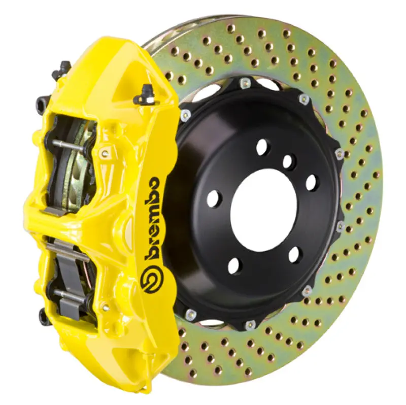 Brembo Gt Big Brake Kit For 2020+ Corvette C8 & C8 Z51 — Front 6-Piston Calipers, 380X32Mm Drilled 2-Piece Rotors (Yellow Finish) 1
