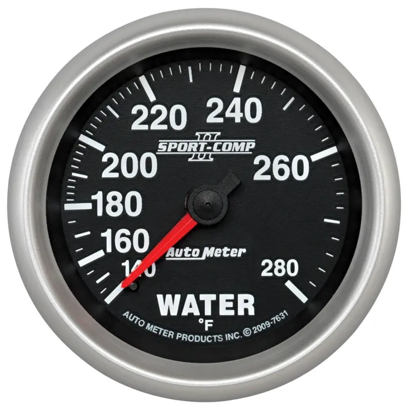 Autometer Sport-Comp Ii 2-5/8-Inch Mechanical Water Temperature Gauge (140–280°F) 1