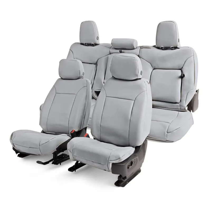 Covercraft Precisionfit Front Seat Covers For 2024–2025 Ford F-250/F-350/F-450/F-550 King Ranch – Light Grey Leatherette 1