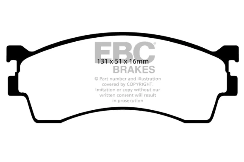Ebc Redstuff Front Brake Pads For 2001–2004 Mazda Protege 2.0L (Rear Drum Configuration) 1