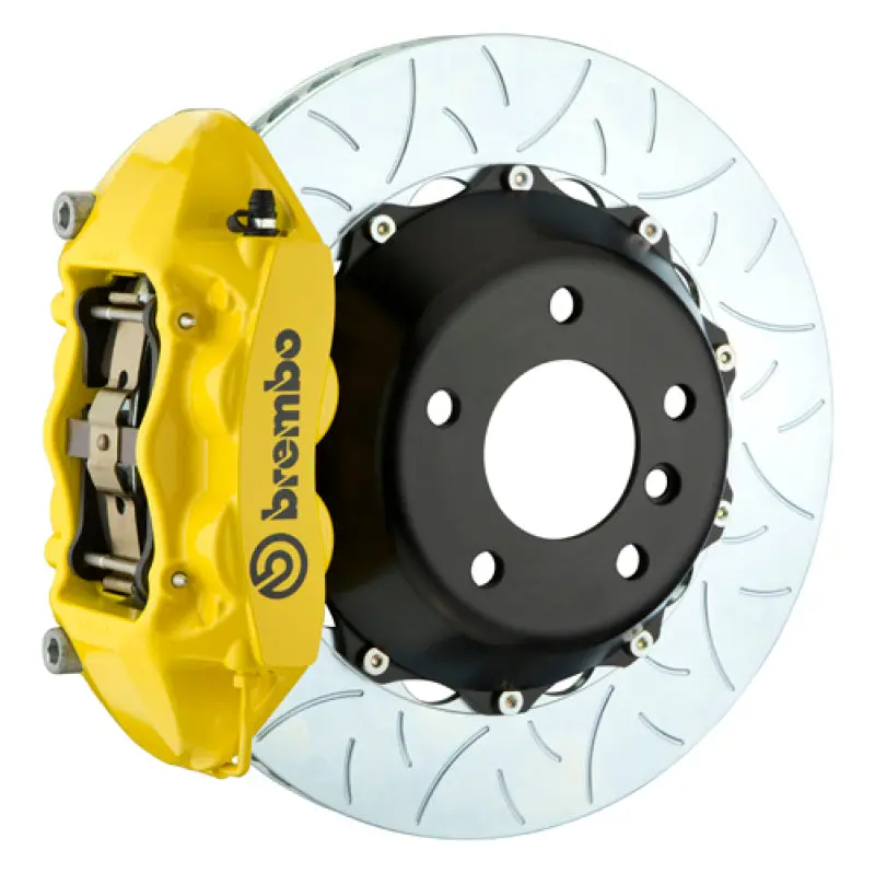 Brembo Gt Big Brake Kit For 2006–2008 Audi Rs4 – Rear Slotted Two-Piece Rotors (380X28Mm) With Yellow Calipers 1