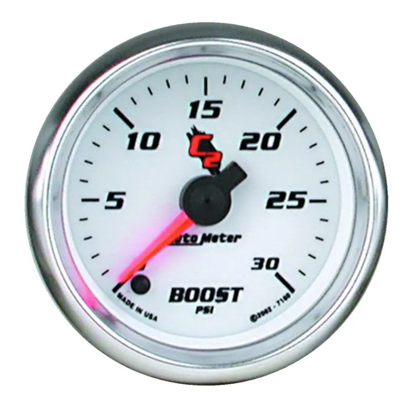 Autometer C2 Electronic Boost Gauge – 52Mm, 0–30 Psi, Digital Display 1