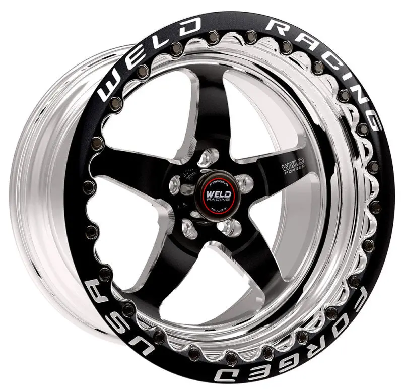 Weld S71 17X12 / 5X4.75 Bp / 3.8In. Bs Black Wheel (Medium Pad) - Single-Beadlock 1