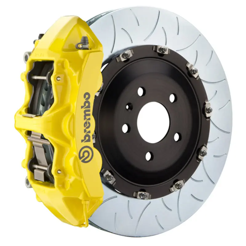 Brembo Gt Big Brake Kit For 2017–2020 Audi Rs3 Sedan – Front 6-Piston Calipers, 380X34Mm Two-Piece Slotted Rotors, Yellow Finish 1