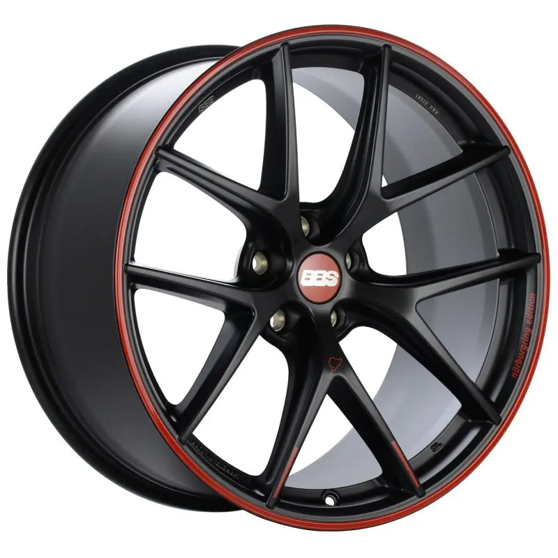Bbs Ci-R Nürburgring Edition 20X9 Wheel – Satin Black With Red Lip, 5X120 Bolt Pattern, Et25 Offset 1
