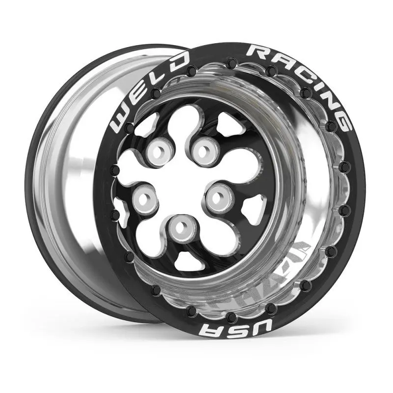 Weld Alpha-1 Black Double Beadlock Wheel – 15X15", 5X5", 4" Backspace, Mt Finish 1