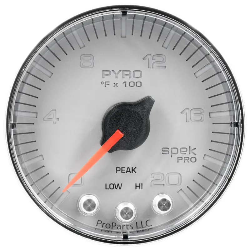Autometer Spek-Pro 2-1/16-Inch Exhaust Gas Temperature (Egt) Gauge – 2000°F Range With Peak Hold & Warning, Stepper Motor, Silver/Chrome Finish 1