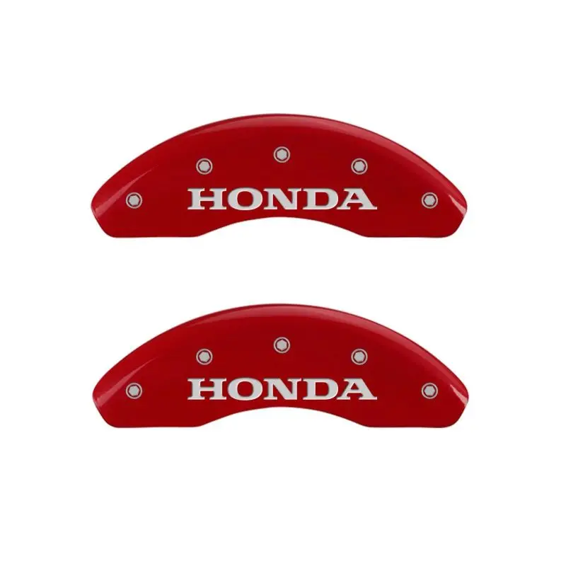 Mgp Engraved Front Caliper Covers For Honda – Red-And-Silver Finish, Two-Piece Set 1