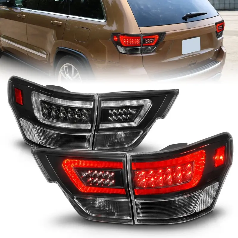 Anzo Led Taillight Assembly For 2011–2013 Jeep Grand Cherokee – Black Housing, Clear Lens, Integrated Lightbar 1