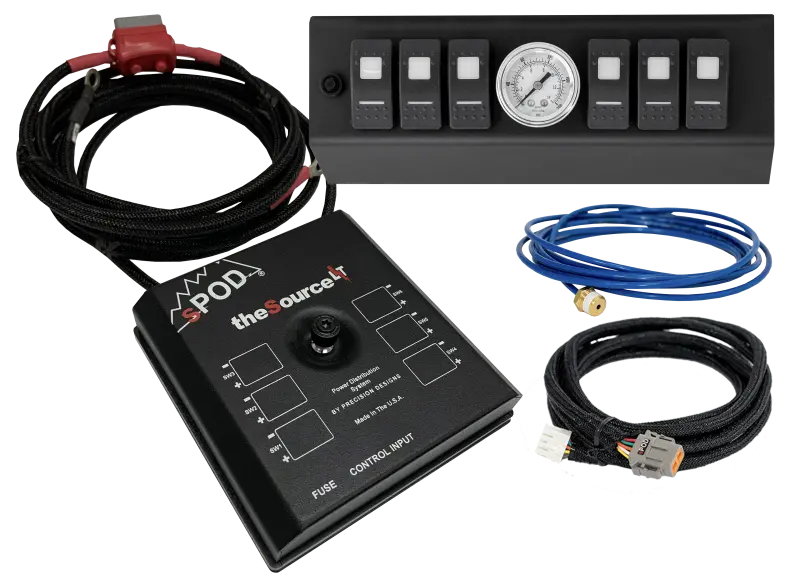 Sprod Sourcelt Switch Panel For 2009–2018 Jeep Wrangler Jk – Includes Air Pressure Gauge And Green Led Toggle Switches 1