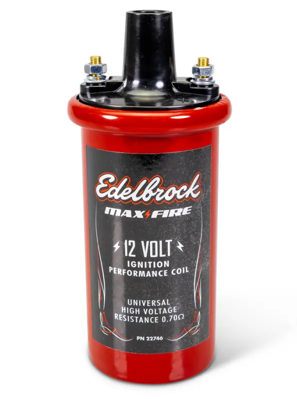 Edelbrock Electric Oil-Filled Ignition Coil – 0.70:1 Turns Ratio, Red Primary W/ Black Housing 1