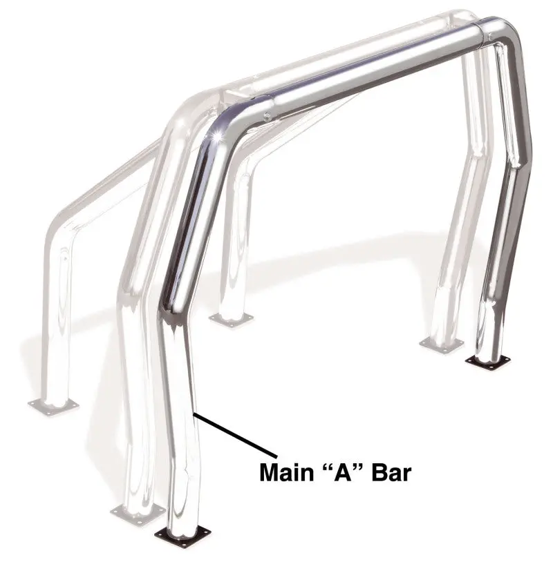 Go Rhino Rhino Bed Bar - Front Main A Bar - Chrome 1
