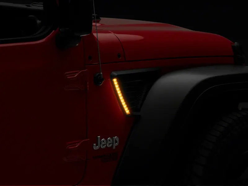 Raxiom Led Fender Vent Lighting Kit – Drl + Turn Signal, Fits 2018–2023 Jeep Wrangler Jl 1